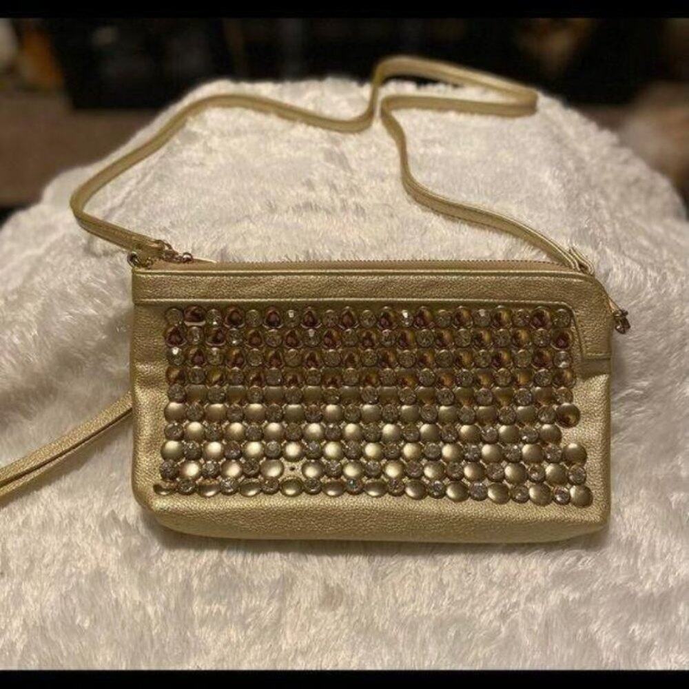 Women’s Gold Beaded Clutch